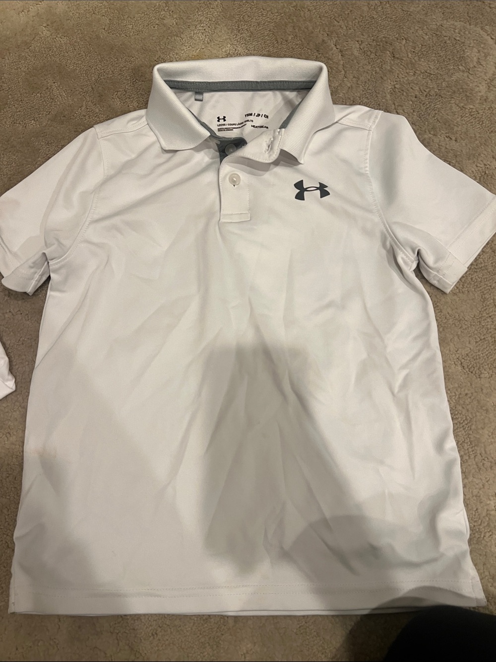 Under Armour White Polo with Gray Logo